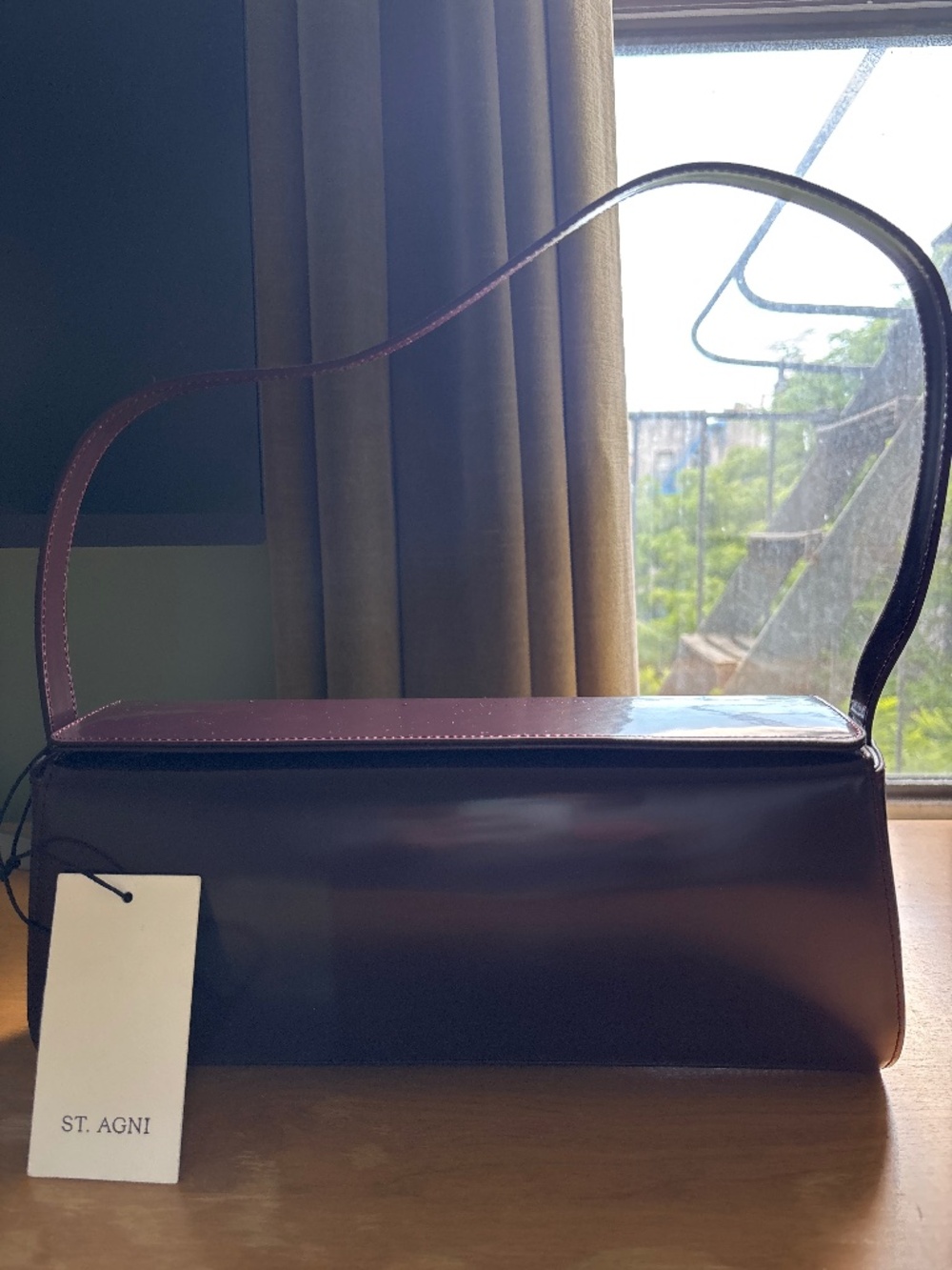 St. Agni East West Baguette Bordeaux Bag - Picture 6 of 7